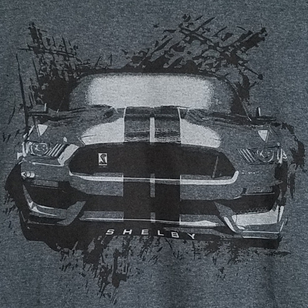 Mens T-Shirt Mustang Shelby 350 Size L Gray
